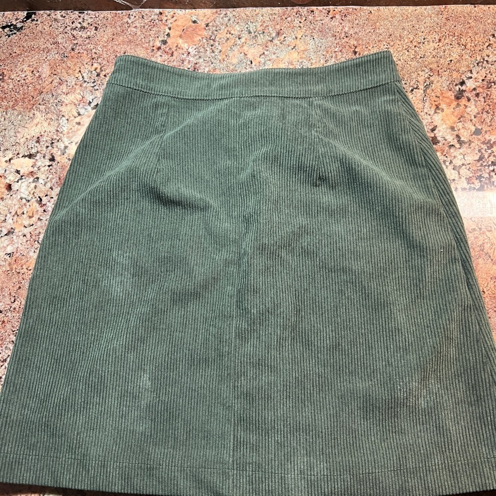 Green Corduroy Button-Front Girls Skirt size S - Picture 2 of 5